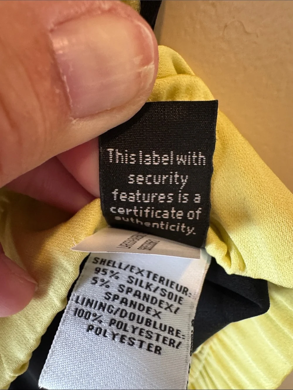 Diane Von Furstenberg Bright Yellow Silk Top with Black Raglan Sleeves